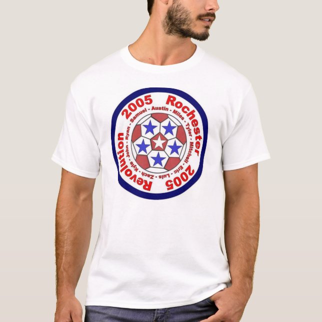 T-shirt Drapeau du football de révolution de Rochester (Devant)