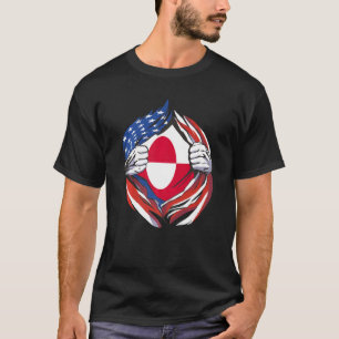 T-shirt Drapeau du Groenland Américain Fier de Mon Heri du