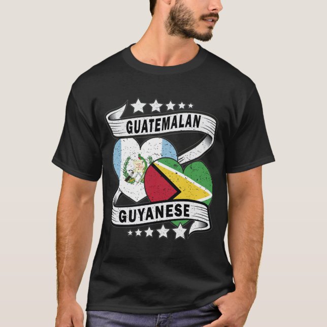 T-shirt Drapeau Du Guyana Et Du Guatemala (Devant)