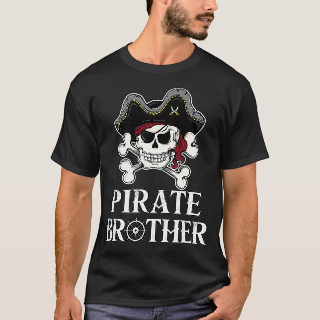 T-shirt Drapeau du Jolly roger de crossbones funny Frère P (Devant)