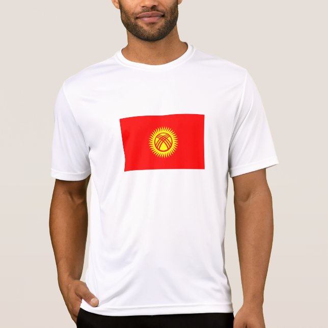 T-shirt Drapeau du Kirghizistan (Devant)