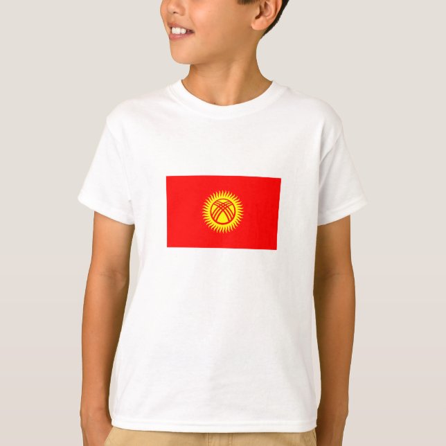 T-shirt Drapeau du Kirghizistan (Devant)