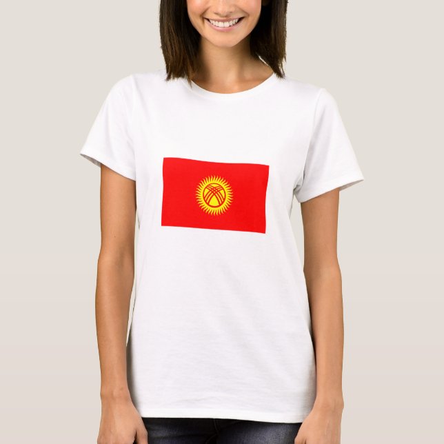 T-shirt Drapeau du Kirghizistan (Devant)