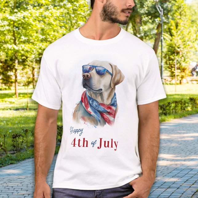 T-shirt Drapeau du Labrador patriotique États-Unis 4 juill (Créateur téléchargé)