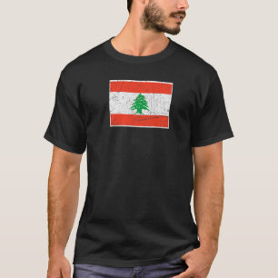 T-shirt Drapeau du Liban aux couleurs nationales vintages