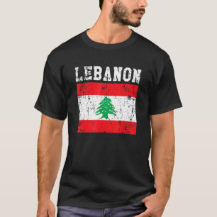 T-shirt Drapeau du Liban Vintage rétrograde Racines libana