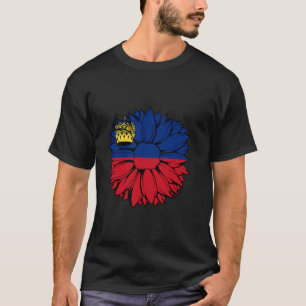 T-shirt Drapeau du Liechtenstein Tournesol Racines Liechte