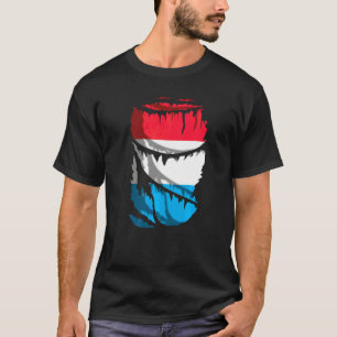 T-shirt Drapeau du Luxembourg avec effet de tissu déchiré
