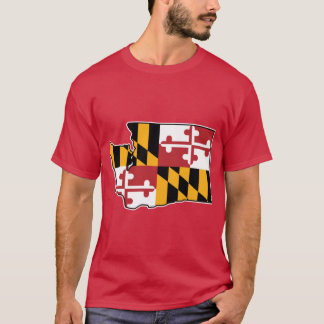 T-shirt Drapeau du Maryland Carte de l'État de Washington
