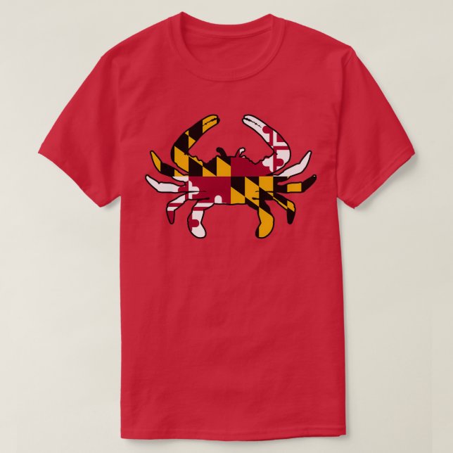 T-shirt Drapeau du Maryland Crabe bleu de la baie Chesapea (Design devant)