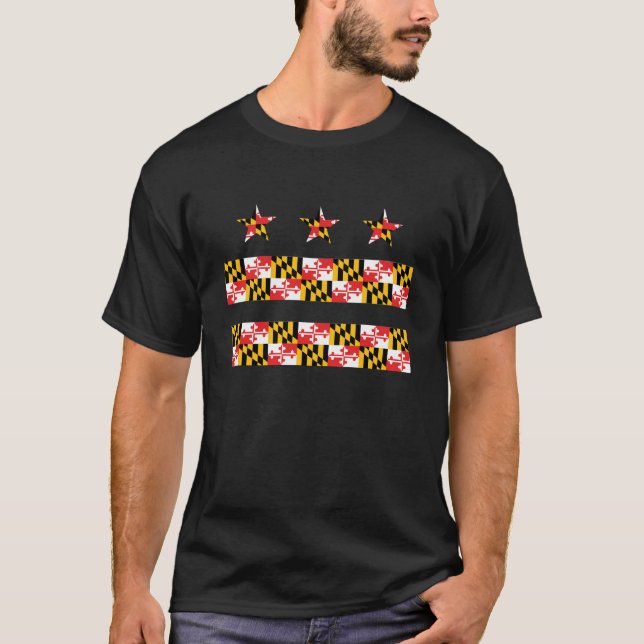 T-shirt Drapeau du Maryland sur le drapeau de C.C (Devant)
