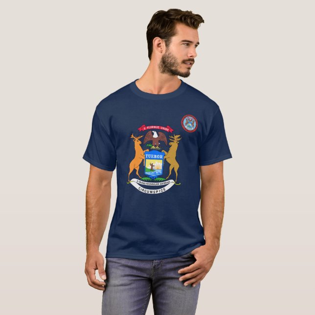 T-shirt Drapeau du Michigan (Devant entier)