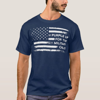 T-shirt Drapeau du mois de l'enfant militaire pourpre