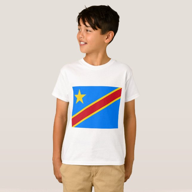 T-shirt Drapeau du monde de la République démocratique du (Devant entier)