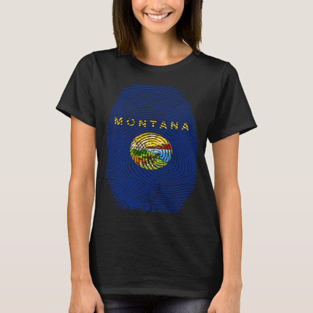 T-shirt Drapeau du Montana Empreinte C'est dans mon ADN po (Devant)