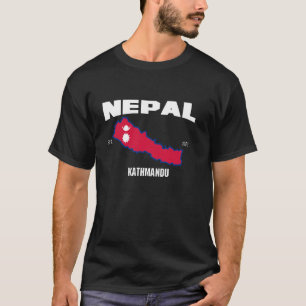 T-shirt Drapeau du Népal, Carte du Népal, Journée National