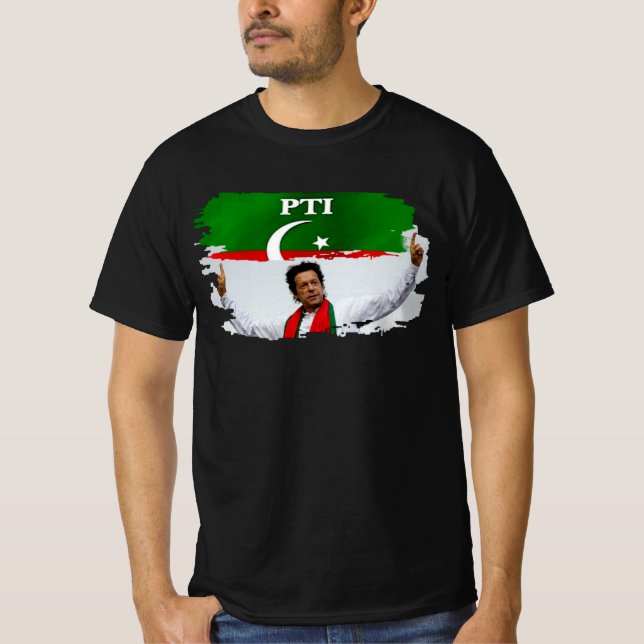 T-shirt Drapeau du Parti PTI du Pakistan Imran Khan (Devant)
