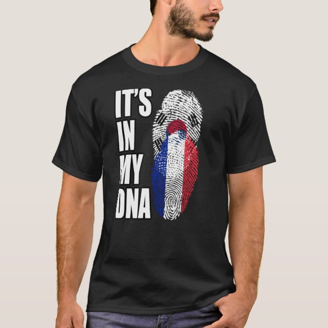 T-shirt Drapeau du patrimoine ADN mélangé entre la France  (Devant)