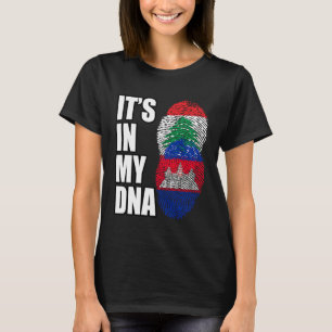 T-shirt Drapeau du patrimoine ADN mixte libanais et cambod