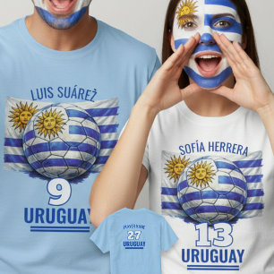 T-shirt Drapeau du patrimoine de football national uruguay