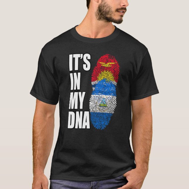 T-shirt Drapeau Du Patrimoine De L'Adn Au Nicaragua Et À K (Devant)