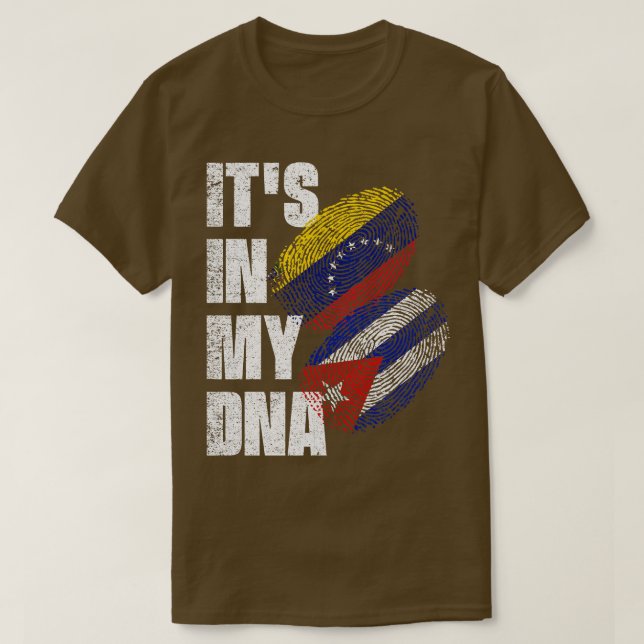 T-shirt Drapeau Du Patrimoine De L'ADN Cubain Et Vénézuéli (Design devant)