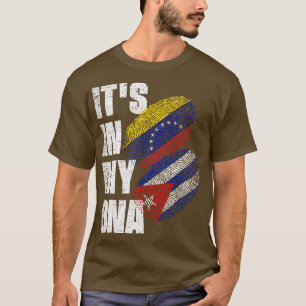 T-shirt Drapeau Du Patrimoine De L'ADN Cubain Et Vénézuéli
