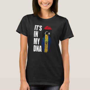 T-shirt Drapeau Du Patrimoine De L'ADN De La Barbade Et De