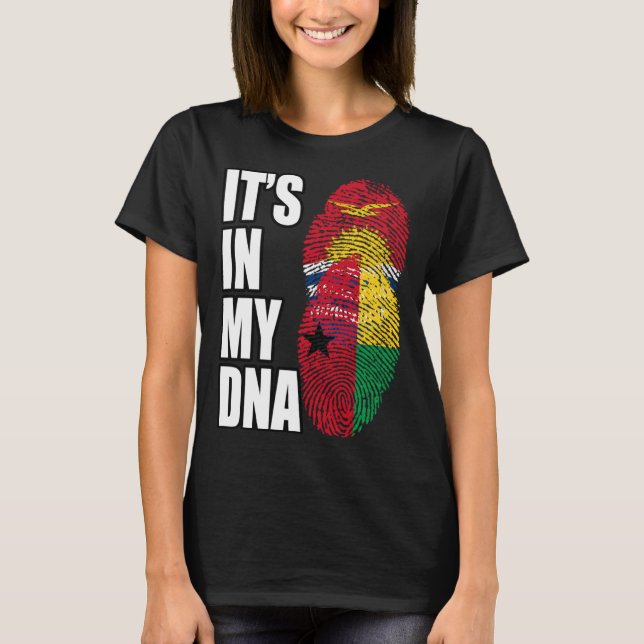 T-shirt Drapeau Du Patrimoine De L'ADN De La Guinée Bissau (Devant)