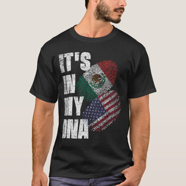 T-shirt Drapeau Du Patrimoine De L'ADN Du Mexique Et Des É (Devant)