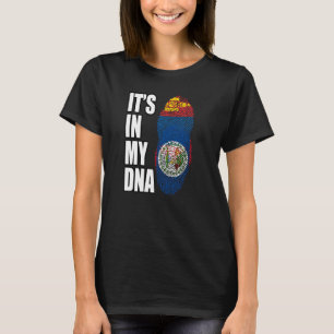 T-shirt Drapeau Du Patrimoine De L'ADN Mélangé Belizéen Et