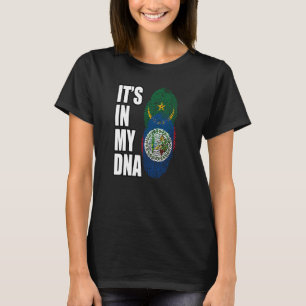 T-shirt Drapeau Du Patrimoine De L'ADN Mélangé Belizéen Et