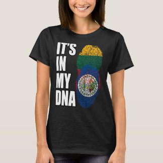 T-shirt Drapeau Du Patrimoine De L'ADN Mélangé Belizéen Et