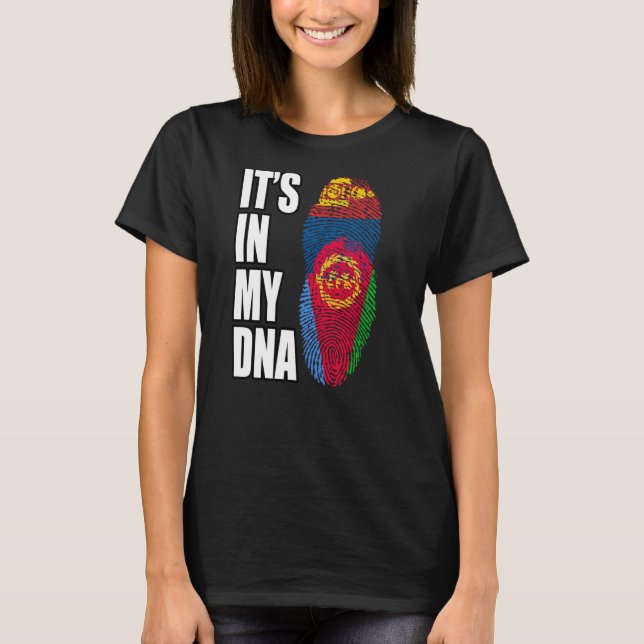 T-shirt Drapeau Du Patrimoine De L'ADN Mélangé De L'Érythr (Devant)