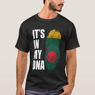 T-shirt Drapeau Du Patrimoine De L'ADN Mélangé Du Banglade