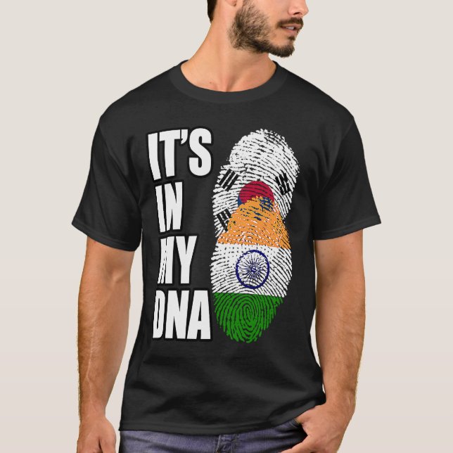 T-shirt Drapeau du patrimoine génétique mixte indien et su (Devant)