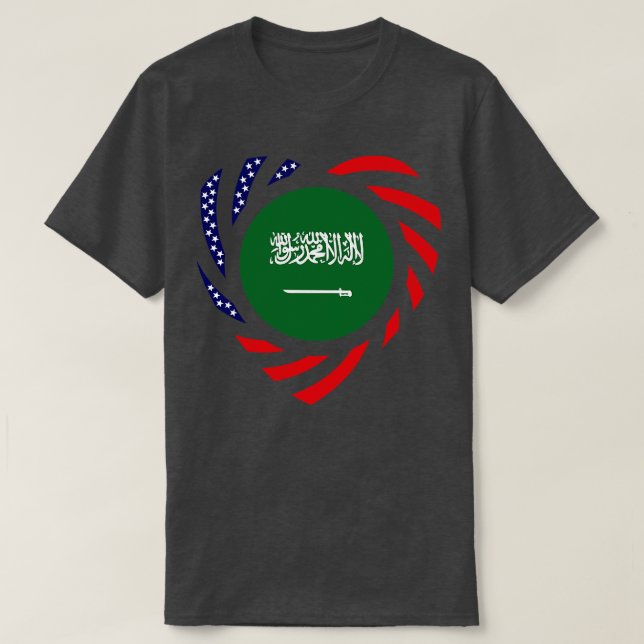 T-shirt Drapeau du Patriote Multinational Saoudien (Design devant)