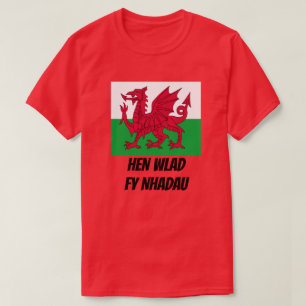 T-shirt Drapeau du Pays de Galles et texte de bienvenue He