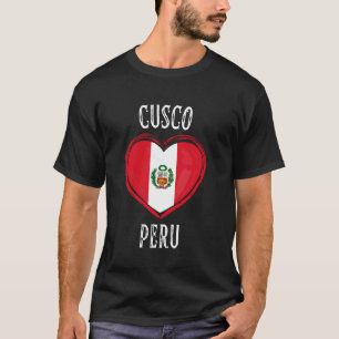 T-shirt Drapeau du Pérou Cœur Ville de Cusco