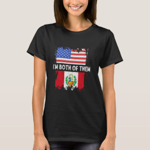 T-shirt Drapeau du Pérou États-Unis d'Amérique Je suis l'u