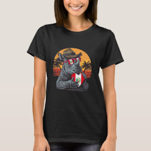 T-shirt Drapeau du Pérou Rhino Heart Coucher de soleil Rac