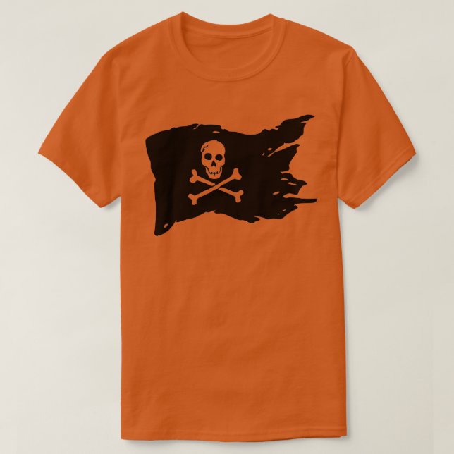 T-shirt Drapeau du pirate crâne jollys rogers croisés (Design devant)