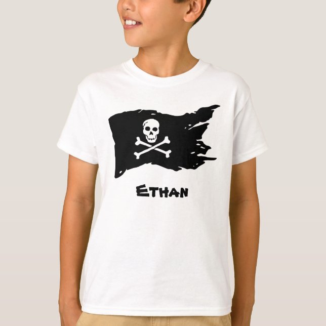T-shirt Drapeau du pirate noir (Devant)
