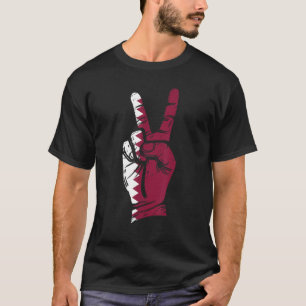 T-shirt Drapeau du Qatar Signe de Paix