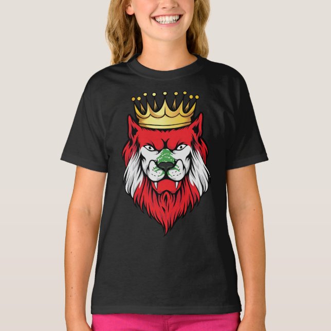 T-shirt Drapeau du roi Lion Liban (Devant)