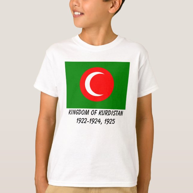 T-shirt Drapeau du Royaume du Kurdistan (1922-1924, 1925) (Devant)