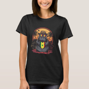 T-shirt Drapeau du Sénégal Hippopotame Rhinocéros Coucher