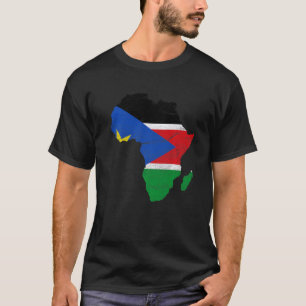 T-shirt Drapeau du Soudan du Sud Afrique Continent Silhoue