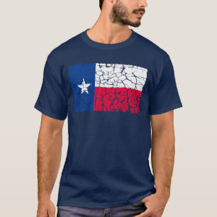 T-shirt Drapeau du Texas, affligé