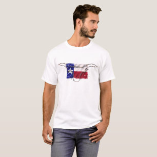 T-shirt Drapeau du Texas, Crâne de Fil de Fer Barbelé,